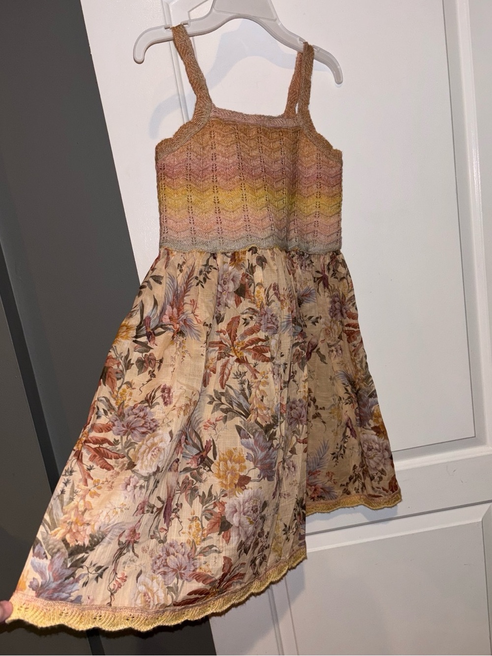 New! Zimmermann Tallow Floral Crochet Knit Dress Peach & Yellow 🌼 12y NWT! - Picture 11 of 15